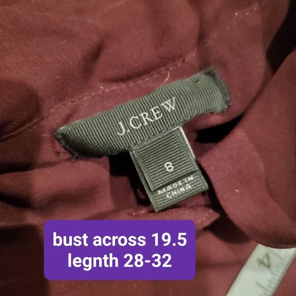 J.crew maroon silk longline sleeveless button up blouse 8 - Picture 4 of 6